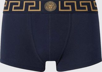 Versace Boxer in cotone stretch con stampa Greca e logo Medusa
