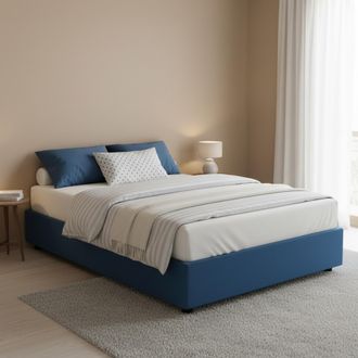 Dmora Dmora - Cama Matrimonial Dgraus, Cama Contenedor Con Revestimiento De Tela, 100% Made In Italy, Apertura Frontal, Adecuado Para Colch&oacute;n Cm 160x200, Az