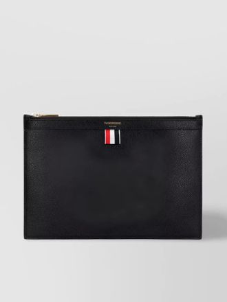 Thom Browne leather pebble-grain clutch bag