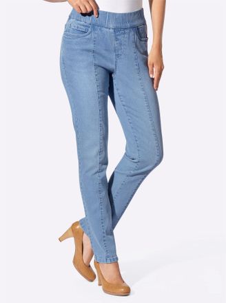 Casual Looks Bequeme Jeans CASUAL LOOKS, Damen, Gr. 36, Normalgr&ouml;ssen, blau, bleached, 98% Baumwolle, 2% Elasthan, unifarben, lang, Jeans Bequeme Jeans