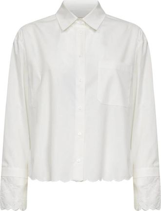 Max Mara Katoenen overhemd met borstzak - Dames - Overhemden - Wit - XS - Katoen - Overhemden