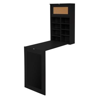 ML Design Mesa plegable negra de pared escritorio multifuncional
