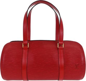 Louis Vuitton Soufflot Handbag Epi Leather Red Leather Handbag (Pre-Owned)