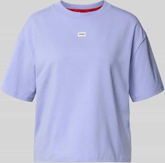 HUGO BOSS Comfort Fit Pyjama-Oberteil aus Baumwoll-Modal-Mix Modell SIGNATURE-TSHIRT in Flieder, Größe XL