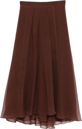 Brunello Cucinelli Gonna plissettata a vita alta - Marrone
