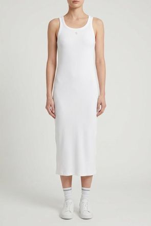 Brunello Cucinelli White Ribbed Tank Dress, Size X-Small