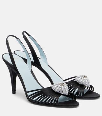 Valentino Garavani Coeur Royal satin slingback sandals
