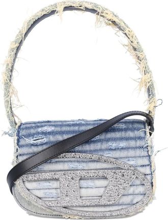 Diesel Blauwe Katoenen en Leren Tas - Dames - Handtassen - Blauw - ONE Size - Katoen - Tassen