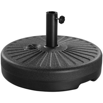 Yaheetech Homevive Soporte Para Sombrilla De Parasol Redonda Jard&iacute;n Terraza Patio Exterior 50cm Para Postes De &Oslash;38/48mm Negro