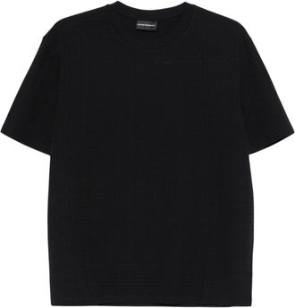Emporio Armani Black Regular Textured T-Shirt