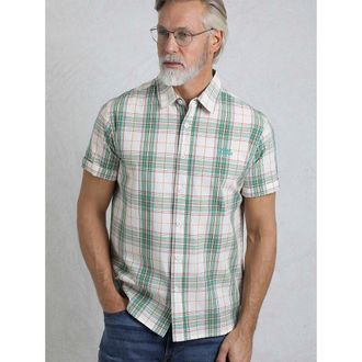 Weird Fish Judd Short Sleeve Check Shirt in Viridis at Nordstrom, Size Xxx-Large