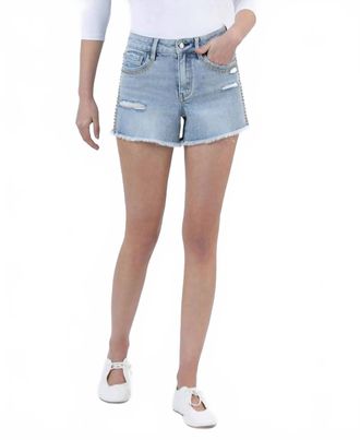 Flying Monkey Studded High Rise Denim Shorts In Prowess