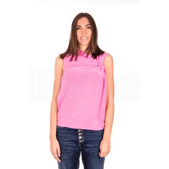 Pinko Pinko, Overhemden, Dames, Roze, L, Washed Crepe de Chine Blouse