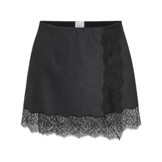 Dior Rokken, Dames, Grijs, M, Wol, Rechte Minirok