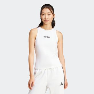 adidas Tanktop ADIDAS SPORTSWEAR W LIN SJ TK, Damen, Gr. XXL, schwarz-weiss (wei&szlig;, schwarz), Obermaterial: 93% Baumwolle, 7% Elasthan, Rundhals, Tops Tanktop