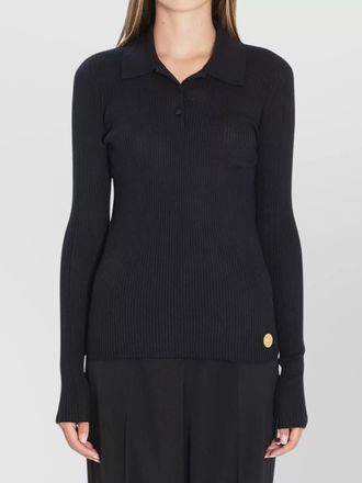 Dolce & Gabbana cashmere ribbed slim-fit long-sleeve polo shirt