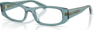 Vogue Eyewear 53mm Rectangle optical glasses in Blue at Nordstrom