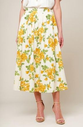 Flying Tomato Floral Midi Skirt in Cream at Nordstrom Rack, Size Medium