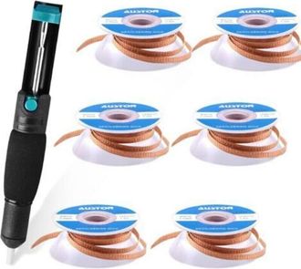 OEM Juego De 7 Piezas: Bomba Desoldadora Y Malla Desoldadora Para Eliminar La Soldadura
