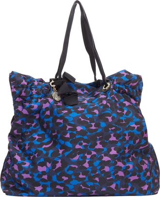 Lanvin leopard print bow shoulder tote