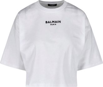 Balmain T-Shirt Logo Crop