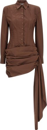 Giuseppe Di Morabito Brown Cotton Short Womens Dress