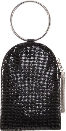 Nina Metallic Mesh Handbag in Black at Nordstrom
