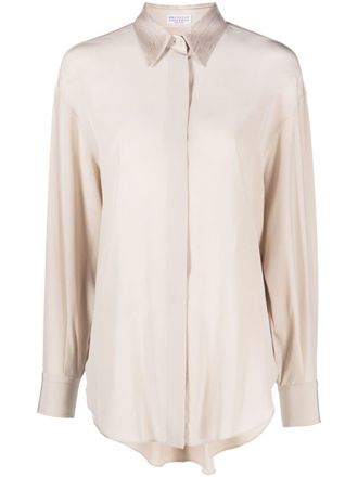Brunello Cucinelli Camicia con applicazione - Toni neutri