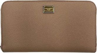 Dolce & Gabbana Pre-owned Wallets, female, Brown, Size: ONE SIZE Pre-owned Zipper-Around Wallet