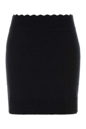 Chlo&eacute; Black Wool Blend Mini Skirt