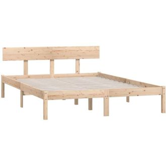 vidaXL Estructura De Cama Doble Sin Colch&oacute;n Madera Maciza Vidaxl