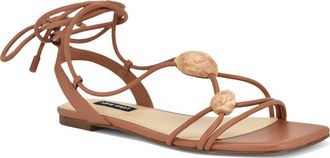 Nine West Niraa Ankle Wrap Sandal in Medium Brown at Nordstrom, Size 9.5