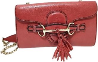 Gucci Pre-owned Vintage Cross Body Tas - Dames - Vintage Schoudertas - Rood - ONE Size - Leer - Vintage