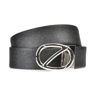 Ermenegildo Zegna Zwarte leren portemonnee - Heren - Riemen - Zwart - 110 CM - Leer - Accessoires