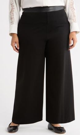Lyss&eacute; Denver High Waist Ankle Wide Leg Ponte Pants in Black at Nordstrom Rack, Size 2X