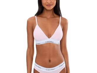 Calvin Klein Underwear Icon Cotton Modal Lightly Lined Triangle Bralette Womens Bra Cradle Pink : LG (Womens 12-14), Cotton/Elastane/Modal