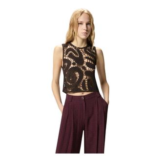 Pinko Pinko, Dames, Tops, Bruin, Maat: XS Viscose