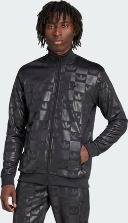 adidas Originals Mens Monogram All Over Print Regular Track Top - Black - Size X-Small