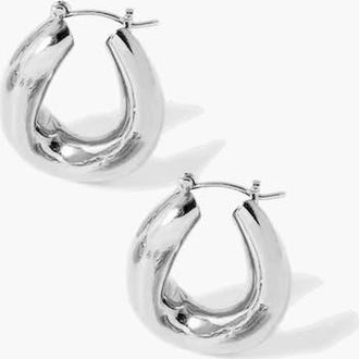 Yoj Falin Maxi Hoop Earrings In Silver at Nordstrom