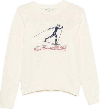Sporty & Rich Crewneck Sweater - Dames - Ronde hals truien - Wit - L - Truien & Vesten
