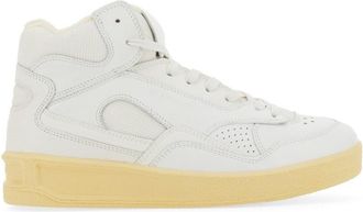 Jil Sander Womens High Sneakers - Ivory Leather - Size EU 36