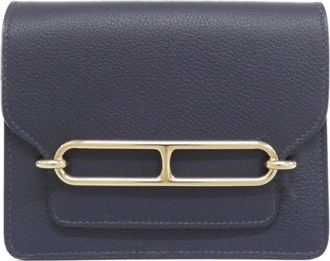 Herm&egrave;s Blue Nuit Evercalf Leather Wallet (Bi-Fold) (Pre-Owned)