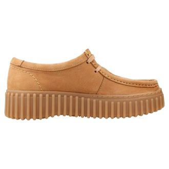 Clarks Torhill Bee Nubuck Womens Lace Up Shoes - Light Tan - Size:UK 5.5