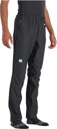 Sportful Zwarte Short Zip Squadra Pant - Heren - Slim Fit Broeken - Zwart - XL - Broeken