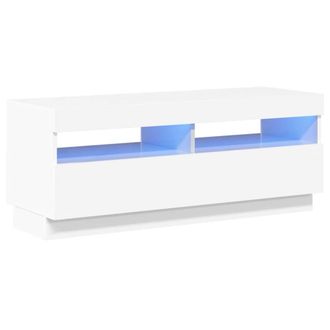 vidaXL Vidaxl - Mueble De Tv Con Luces Led Blanco Brillante 100x35x40 Cm