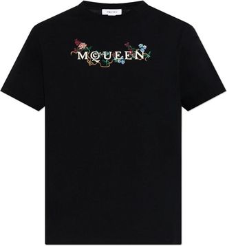 Alexander McQueen Logo T-shirt - Heren - T-shirts - Zwart - XL - Katoen - Tops