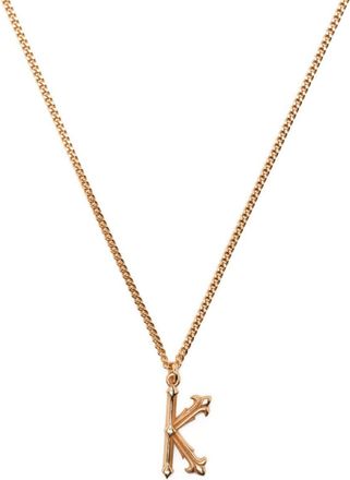 Emanuele Bicocchi K letter pendant necklace - unisex - 24kt Gold Plated Sterling Silver - One Size