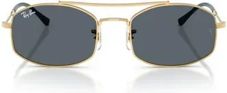 Ray-Ban 54mm Oval Sunglasses in Arista /Blue at Nordstrom