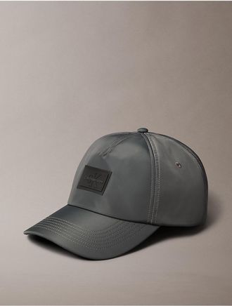Calvin Klein Mens Monogram Logo Patch Baseball Cap - Grey