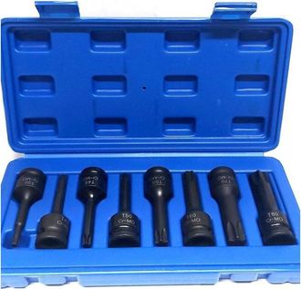 Trade Shop Trade Shop - Juego De Llaves De Vaso Torx De 8 Piezas 1/2 T30 T80 Llave De Impacto 78 Mm De Longitud